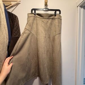 Ann Taylor A-Line Skirt in Taupe